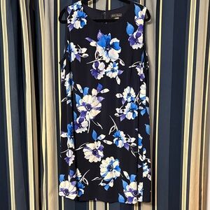 Jessica Howard Navy and Blue Floral Midi Dress
